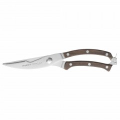 Poultry shears with dark wooden handle