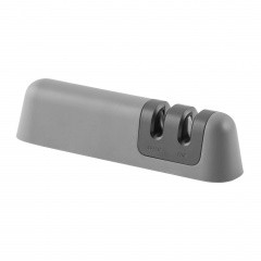 Knife sharpener with two stages grey