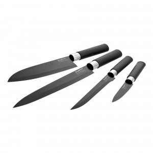 4-pc knife set black