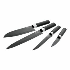 4 piece knife set black - Essentials