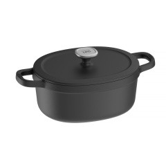 Ovale kookpot met deksel Graphite Cast iron 27x22cm