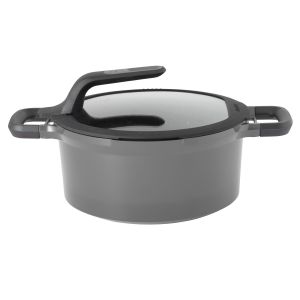 Covered stay-cool stockpot grey 24 cm - Gem