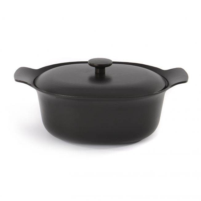 28cm Deep Oven Dish Cooking Stockpot Pot Die Cast casserole Induction Black 