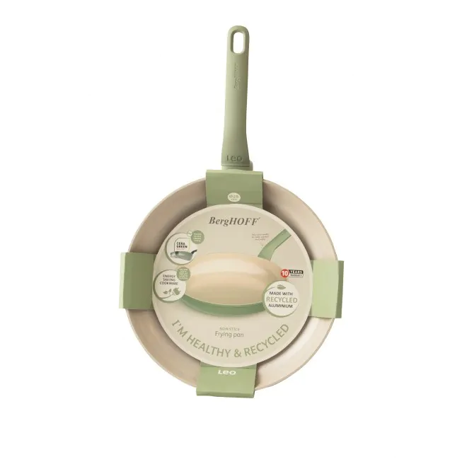 Wok Antiaderente Wok Berghoff Balance Sage 28cm Antiaderente - Senza PFAS, Per Tutti I Piani Cottura Padella Ceramica 28 Cm - 11