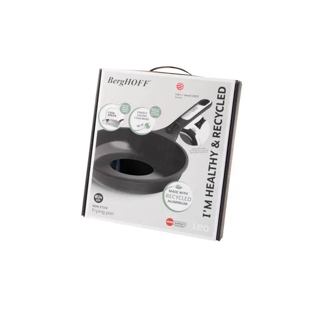 BergHOFF Gem Padella Antiaderente In Ceramica 24 Cm Con Manico Rimovibile: Alluminio Pressofuso, Adatta A Tutti I Piani Cottura, Inclusa Induzione.